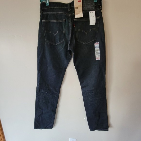 Levi's 511 Slim Fit Stretch Slight Taper Jeans Size 31x32 - Picture 6 of 6